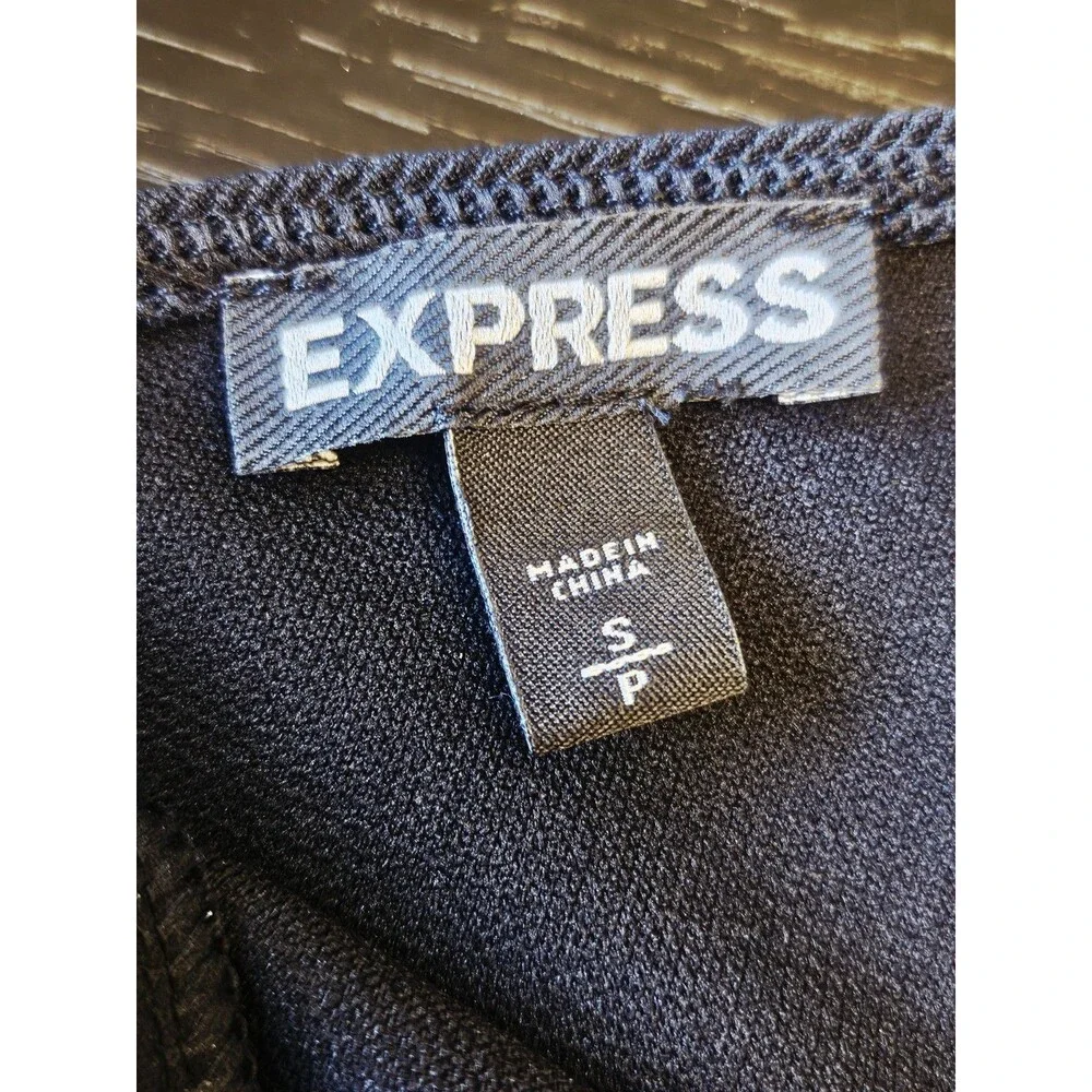 Express Black Lace Up Front Bodysuit Top Small - Picture 8 of 8